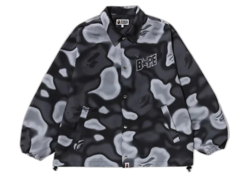BAPE Liquid Camo Bape Sta Relaxed Fit Coach Jacket Black