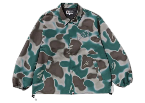 BAPE Liquid Camo Bape Sta Relaxed Fit Coach Jacket Olivedrab
