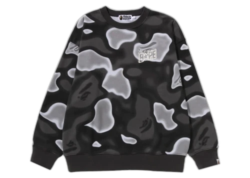 BAPE Liquid Camo Bape Sta Relaxed Fit Crewneck Black