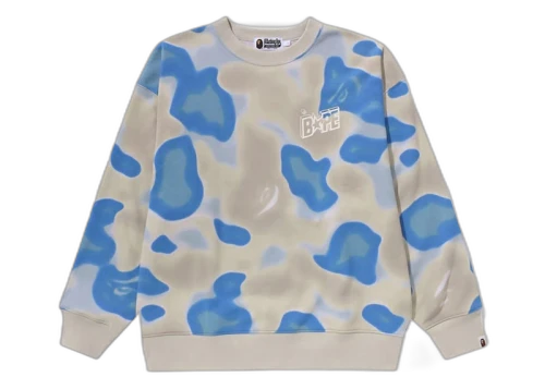 BAPE Liquid Camo Bape Sta Relaxed Fit Crewneck Blue