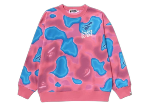 BAPE Liquid Camo Bape Sta Relaxed Fit Crewneck Pink