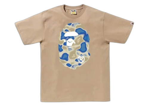 BAPE Liquid Camo Big Ape Head Tee Beige