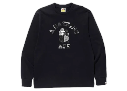 BAPE Liquid Camo College L/S Tee Black