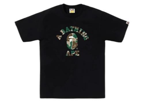 BAPE Liquid Camo College Tee Black/Olivedrab