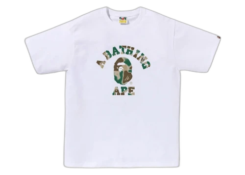 BAPE Liquid Camo College Tee White/Olivedrab
