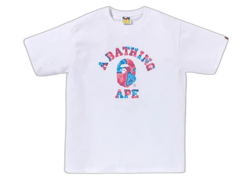 BAPE Liquid Camo College Tee White/Pink