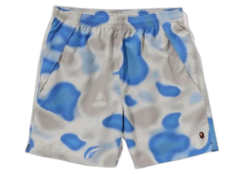 BAPE Liquid Camo One Point Beach Shorts Blue