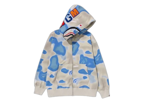 BAPE Liquid Camo Shark Relaxed Fit Full Zip Hoodie Blue