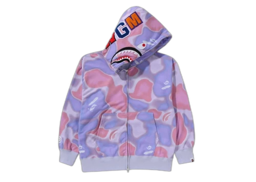 BAPE Liquid Camo Shark Relaxed Fit Full Zip Hoodie Purple
