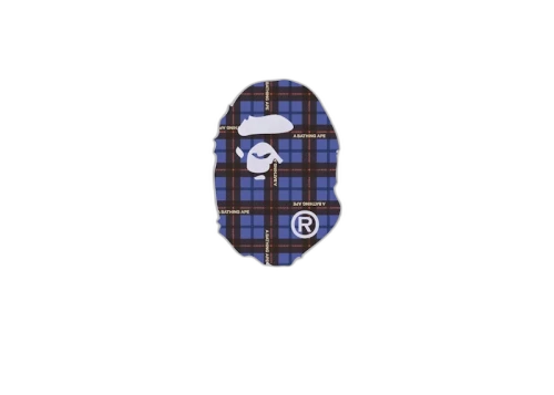 BAPE Logo Check Big Ape Head Tee White/Blue