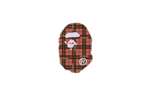 BAPE Logo Check Big Ape Head Tee White/Red