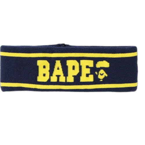 BAPE Logo Headband Navy/Yellow