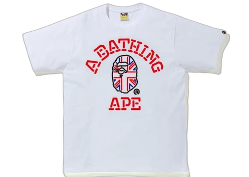 BAPE London Union Jack College Tee White