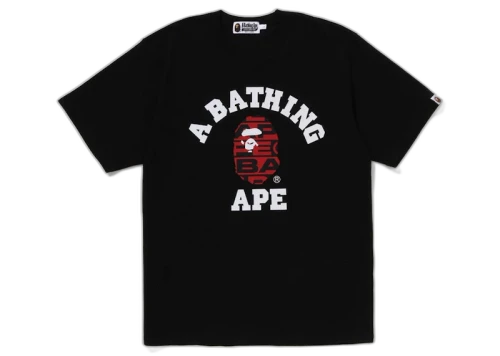 BAPE Lux Sport Pattern College Tee Black