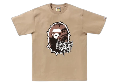 BAPE Mad Ape Head Tee Beige