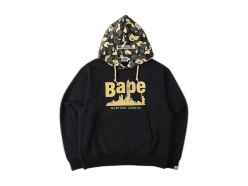 BAPE Madison Ave Exclusive Camo Logo Hoodie Black/Camo