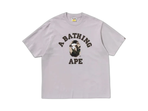 BAPE Map Camo College Relaxed Fit Tee Grey