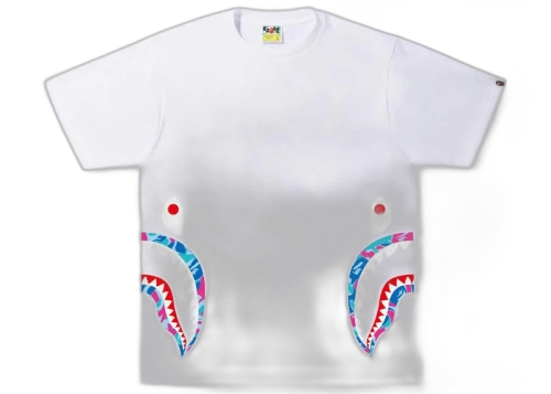 BAPE Marble Camo Side Shark Tee White