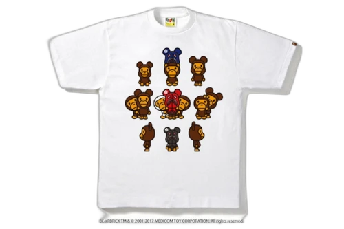 BAPE Medicom Toy Bearbrick Milo Shark Tee White/Brown