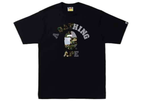 BAPE Military Crazy College Tee Black