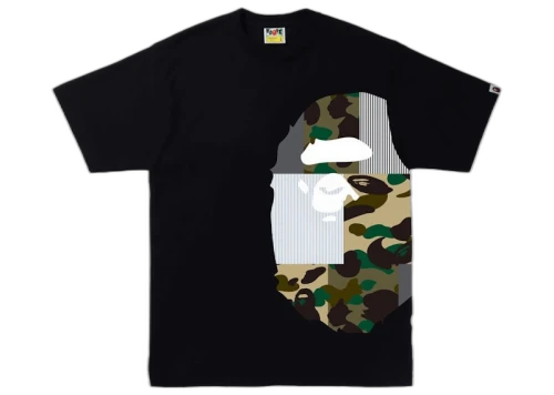 BAPE Military Crazy Side Big Ape Head Tee Black