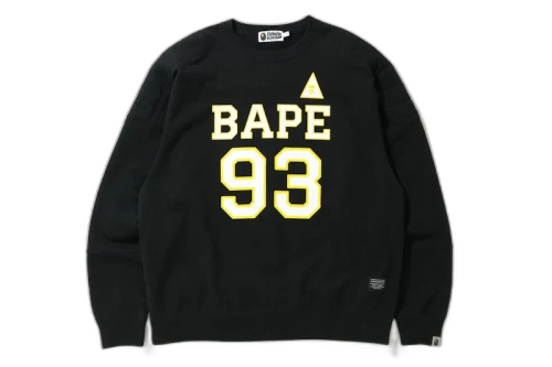 BAPE Military Padded Relaxed Fit Crewneck Black