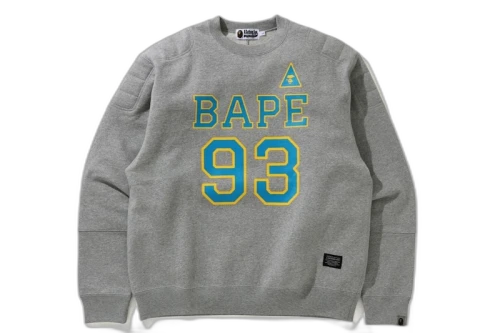 BAPE Military Padded Relaxed Fit Crewneck Gray