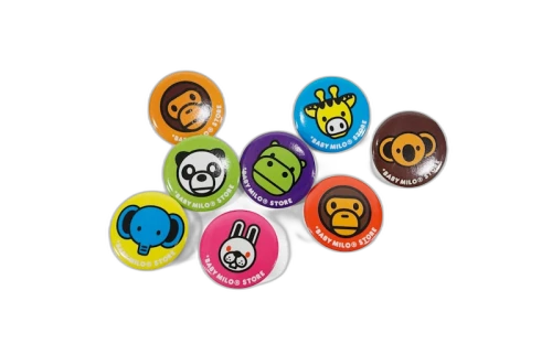 BAPE Milo & Animals Badge Set of 2 Multi