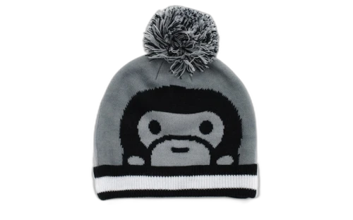 BAPE Milo Cuffed Pom Pom Beanie Grey