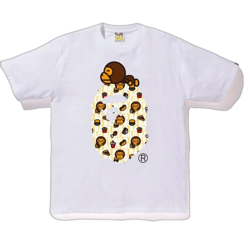 BAPE Milo Junk Food Milo On Big Ape Tee White