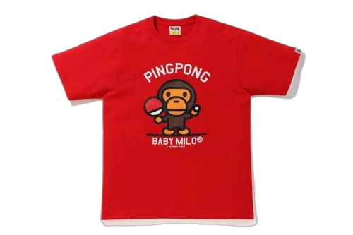 BAPE Milo Pingpong Sports Tee Red