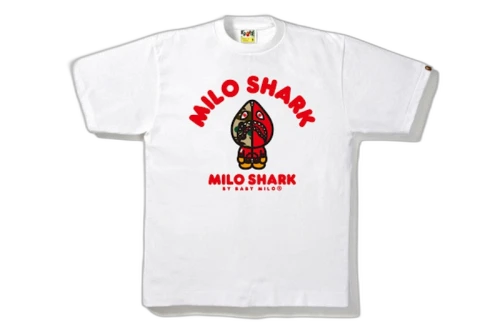 BAPE Milo Shark College Tee White/Red