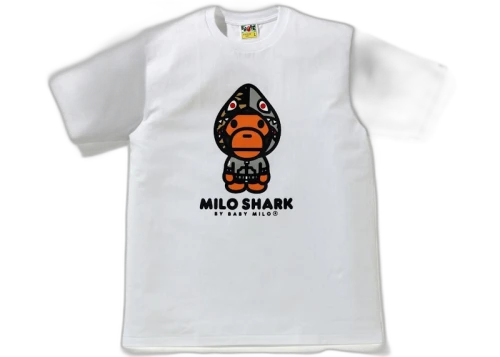 BAPE Milo Shark Tee White/Gray