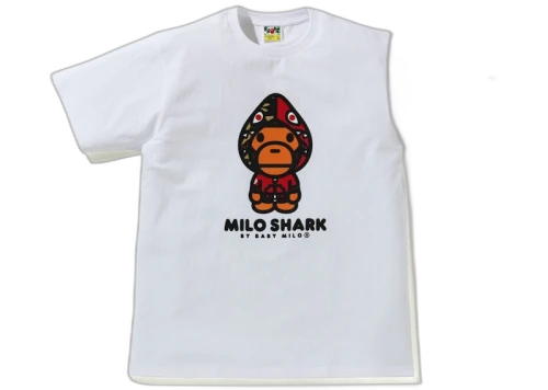 BAPE Milo Shark Tee White/Red