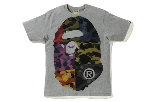 BAPE Mix Camo Big Big Ape Head Tee Grey