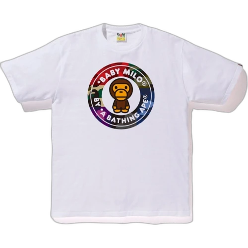 BAPE Mixed Camo Milo Busy Works Tee White