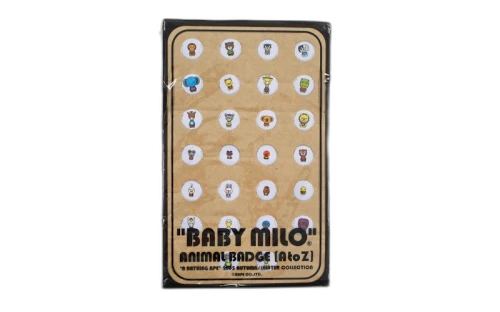 BAPE Mook Novelty Mini Milo Badge Set White