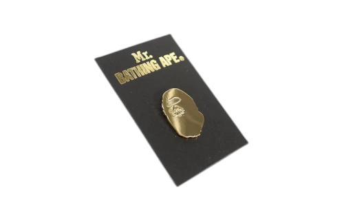 BAPE Mr. Bathing Ape Gold Apehead Lapel Pin Gold