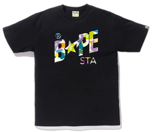 BAPE Multi Camo Bapesta Tee Black