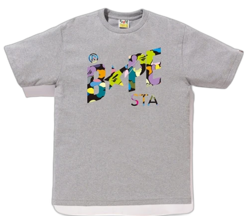 BAPE Multi Camo Bapesta Tee Gray