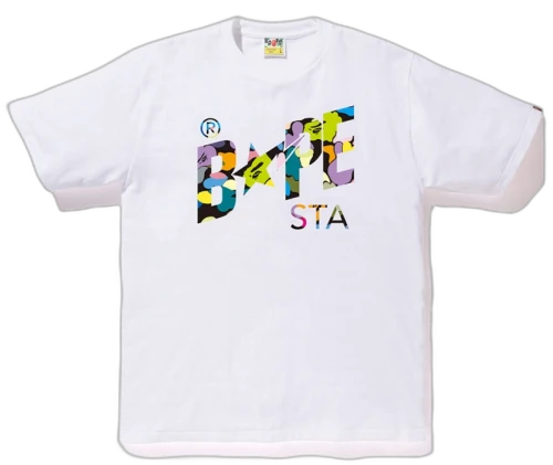 BAPE Multi Camo Bapesta Tee White