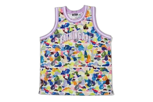 BAPE Multi Camo Basketball Tank Top White