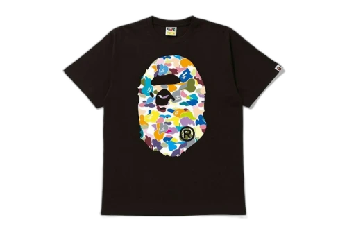 BAPE Multi Camo Big Ape Head Tee Brown