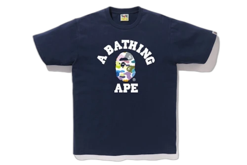 BAPE Multi Camo College Tee Navy