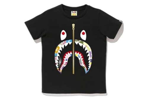 BAPE Multi Camo Shark Tee (Ladies) Black/White