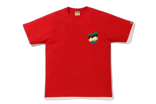 BAPE Multi Color Sta Logo Tee Red