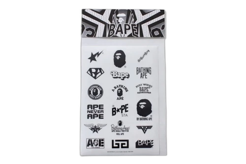 BAPE Multi Logo Sticker Set White/Black