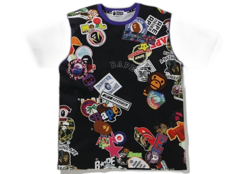 BAPE Multi Motif Print Relaxed Tee Purple
