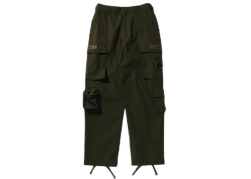 BAPE Multi Pocket Loose Fit Cargo Pants Olivedrab