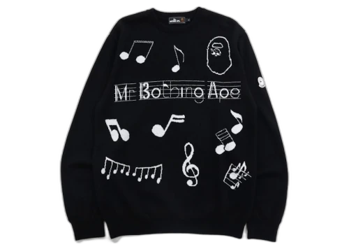 BAPE Music Score Knit Black